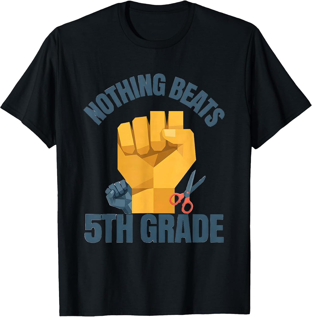 Men's Nothing Beats 5th Grade Back to School Rock Paper Scissors T-Shirt - Black
