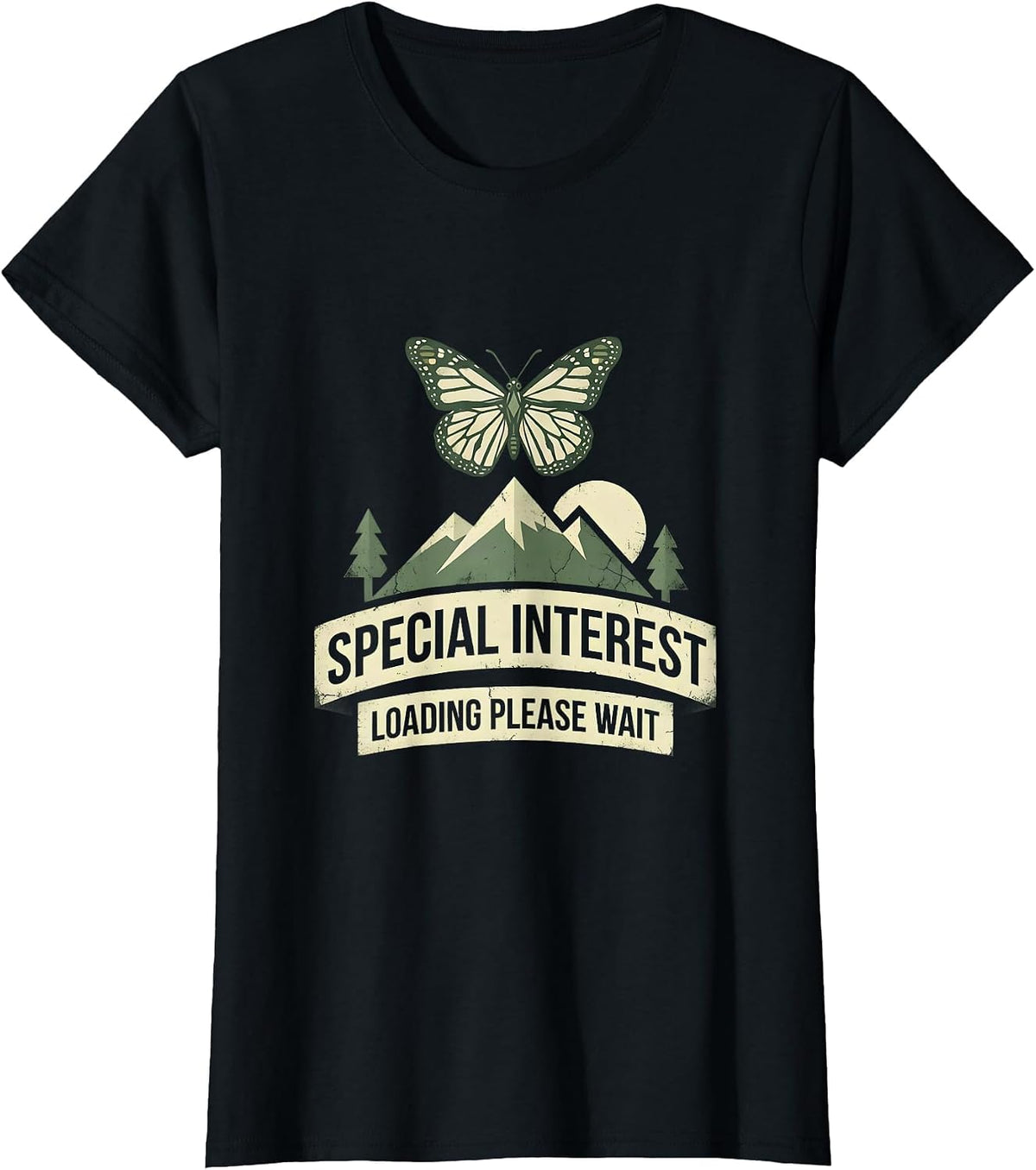 Women's Special Interest Loading Please Wait Autism Design T-Shirt - Black