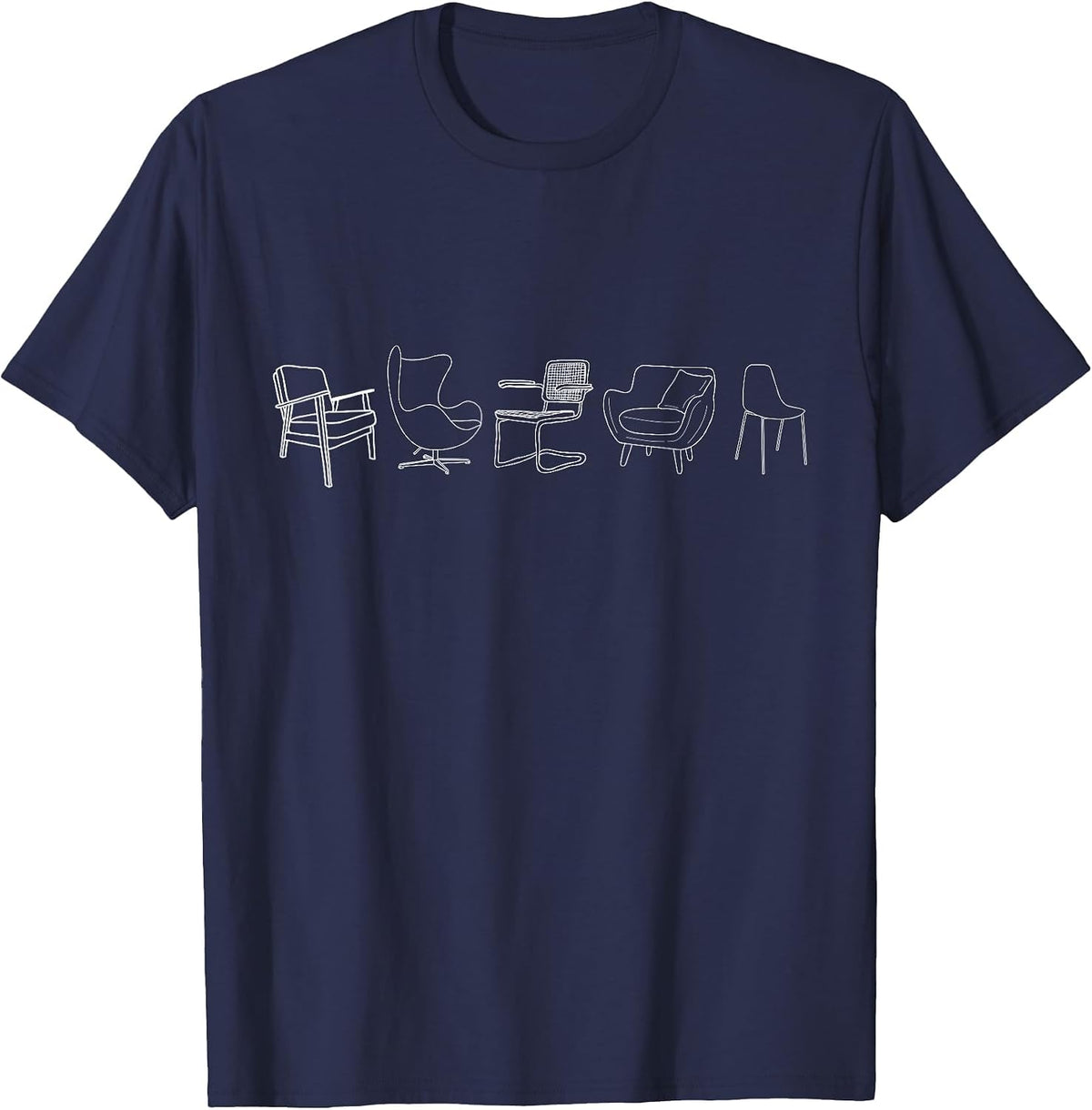 Midcentury Modern Chairs Eames Knoll Interior Designers Dark T-Shirt - Navy Blue