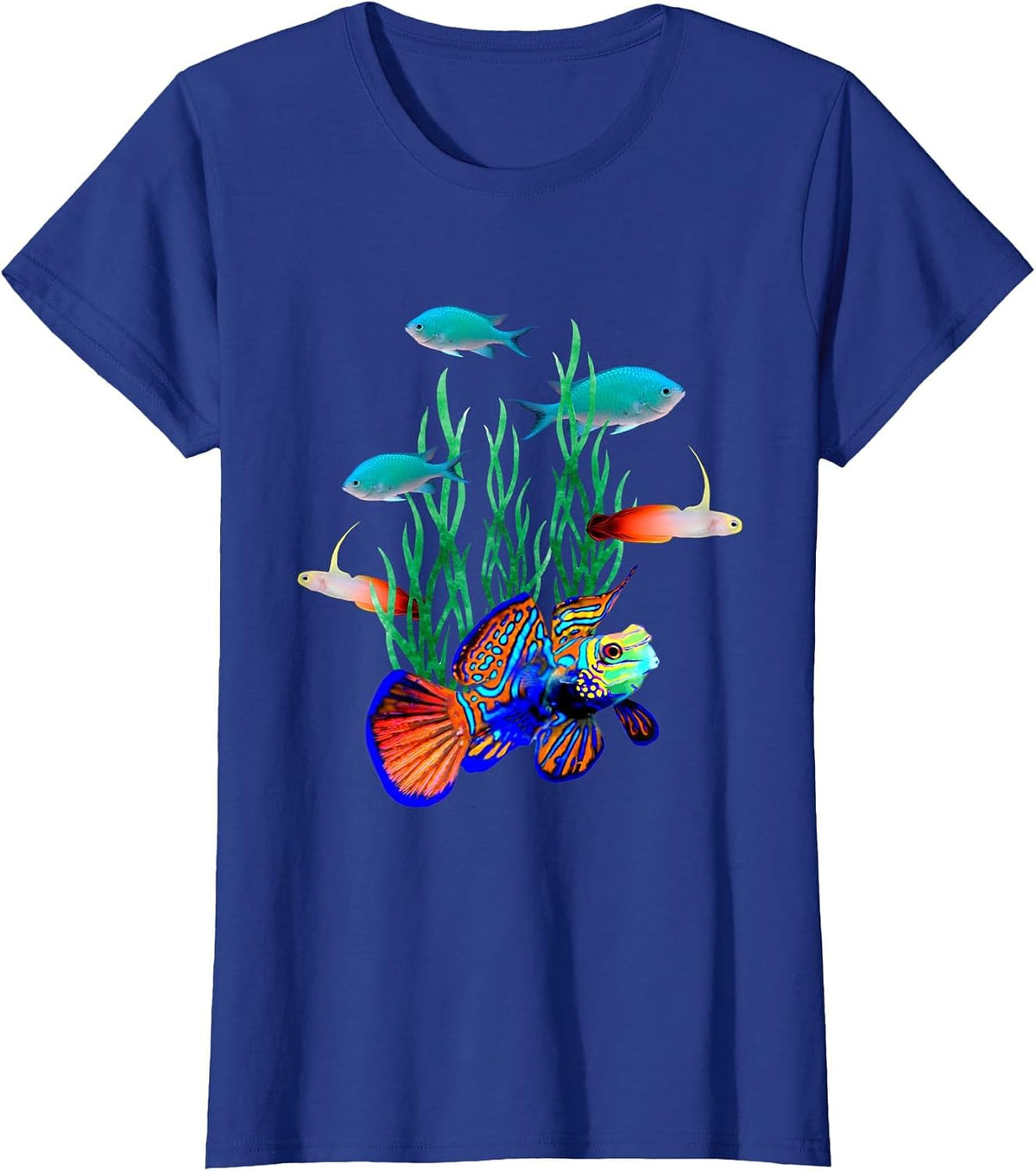 Mandarin Goby Chromis Saltwater Reef Fish Corals Lovers Art T-Shirt - Royal Blue