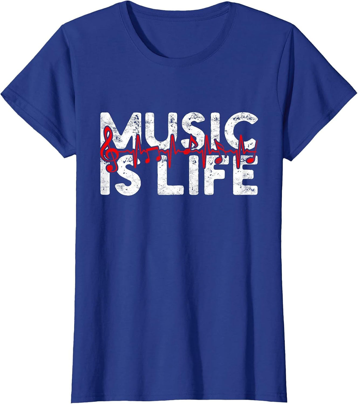 Music is Life T-Shirt - Royal Blue