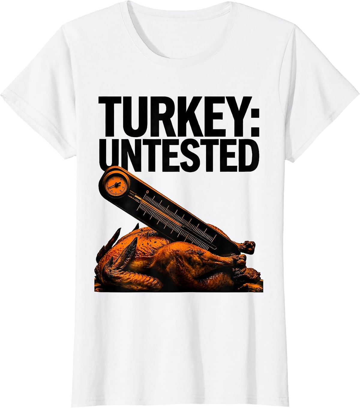 Turkey: Untested Brutalist Graphic Friendsgiving Crew T-Shirt - White