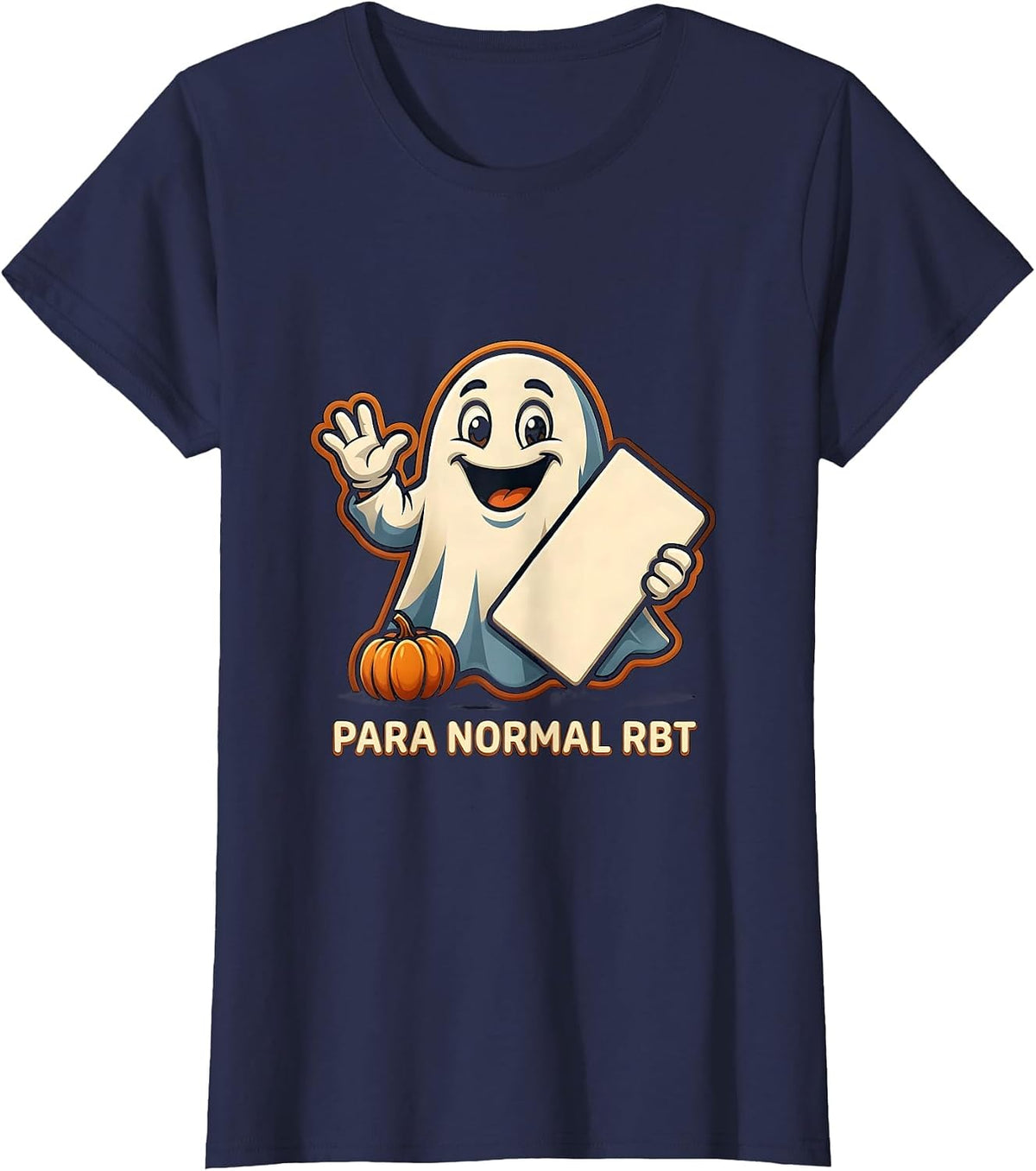 Women's Para Normal RBT Ghost Halloween Paraeducator Sped Teacher T-Shirt - Navy Blue