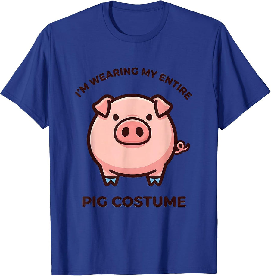 I’m Wearing My Entire Pig Costume Cute Kawaii Pig Lover T-Shirt - Royal Blue