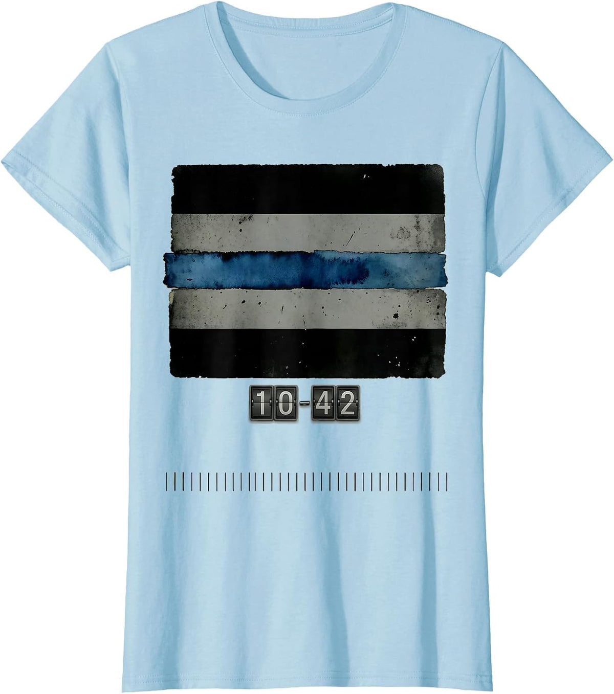 10-42 Vintage Thin Blue Line Police Support Law Enforcement T-Shirt - Baby Blue