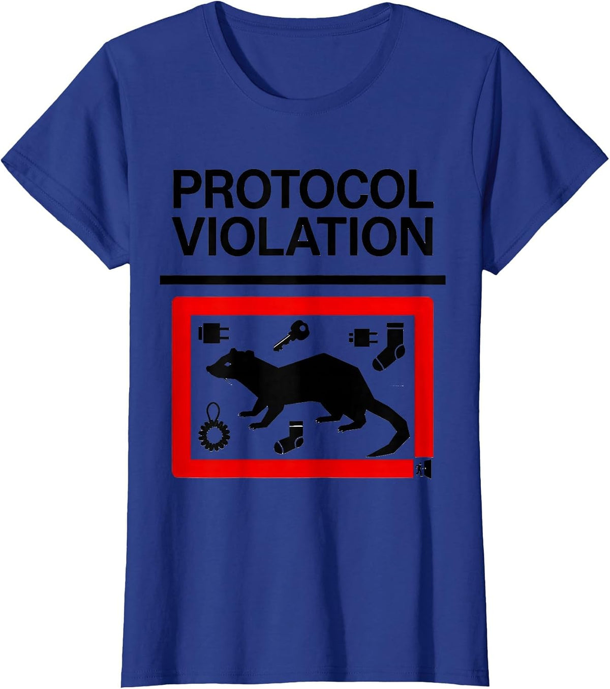 Women's Protocol Violation Ferret Owner Gift Funny Ferret Lover T-Shirt - Royal Blue