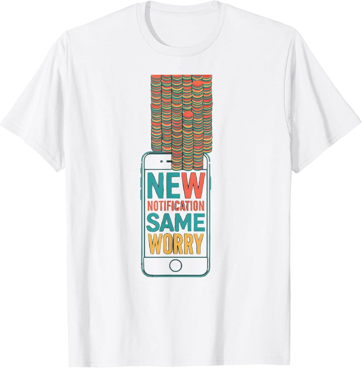 Men's New Notification Same Worry Funny Mental Health Counselor T-Shirt - White