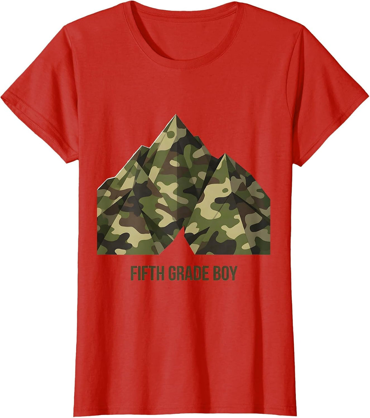Fifth Grade Boy Camo Back To School Boys Teachers T-Shirt - Red