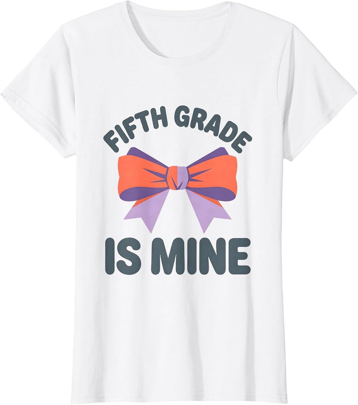 Women's Fifth Grade Is Mine Coquette Bow Back to School Girl T-Shirt - White