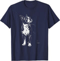 Boston Terrier Portrait Minimalist T-Shirt - Navy Blue
