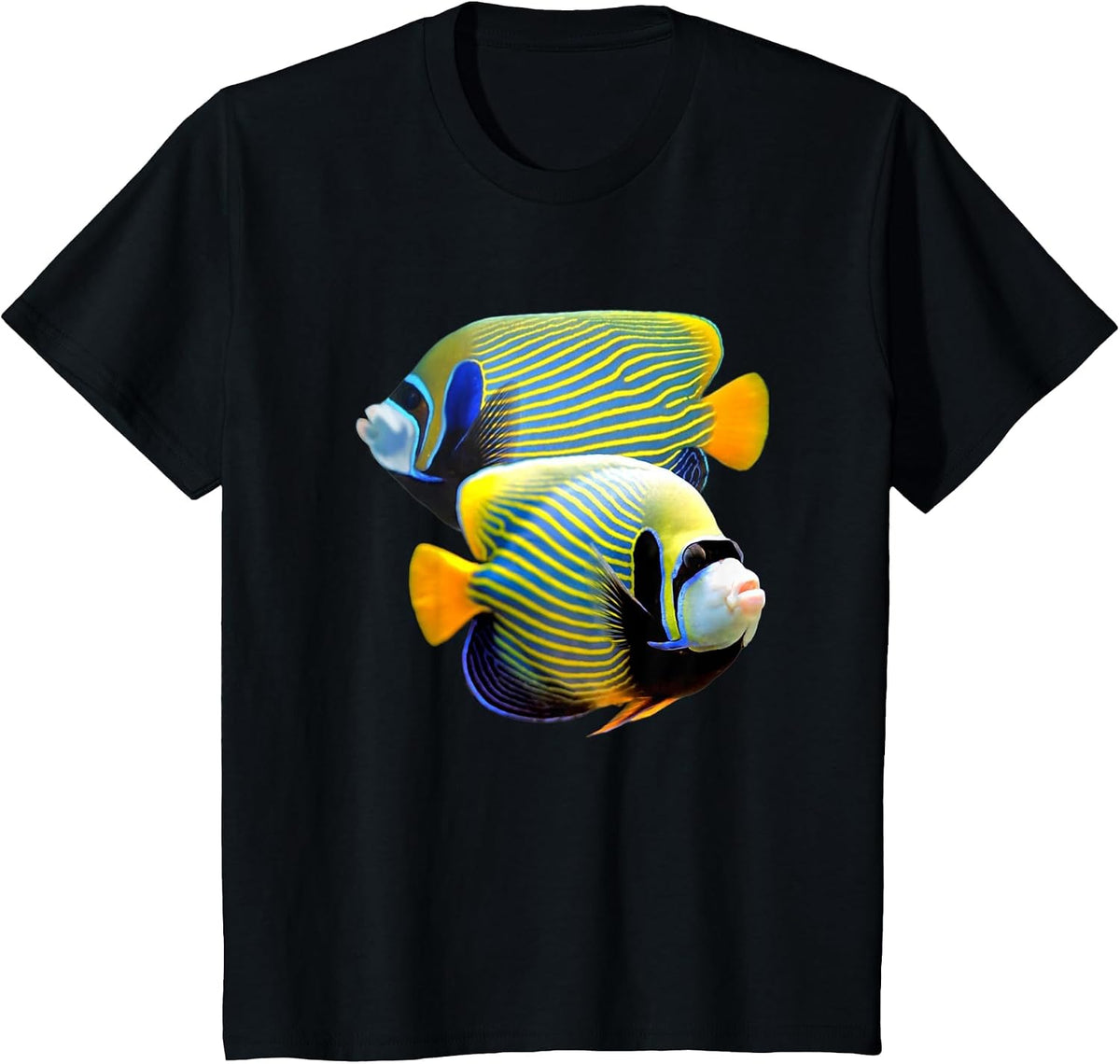 Emperor Angelfish Marine Fish Saltwater Angelfish Ocean Fish T-Shirt - Black