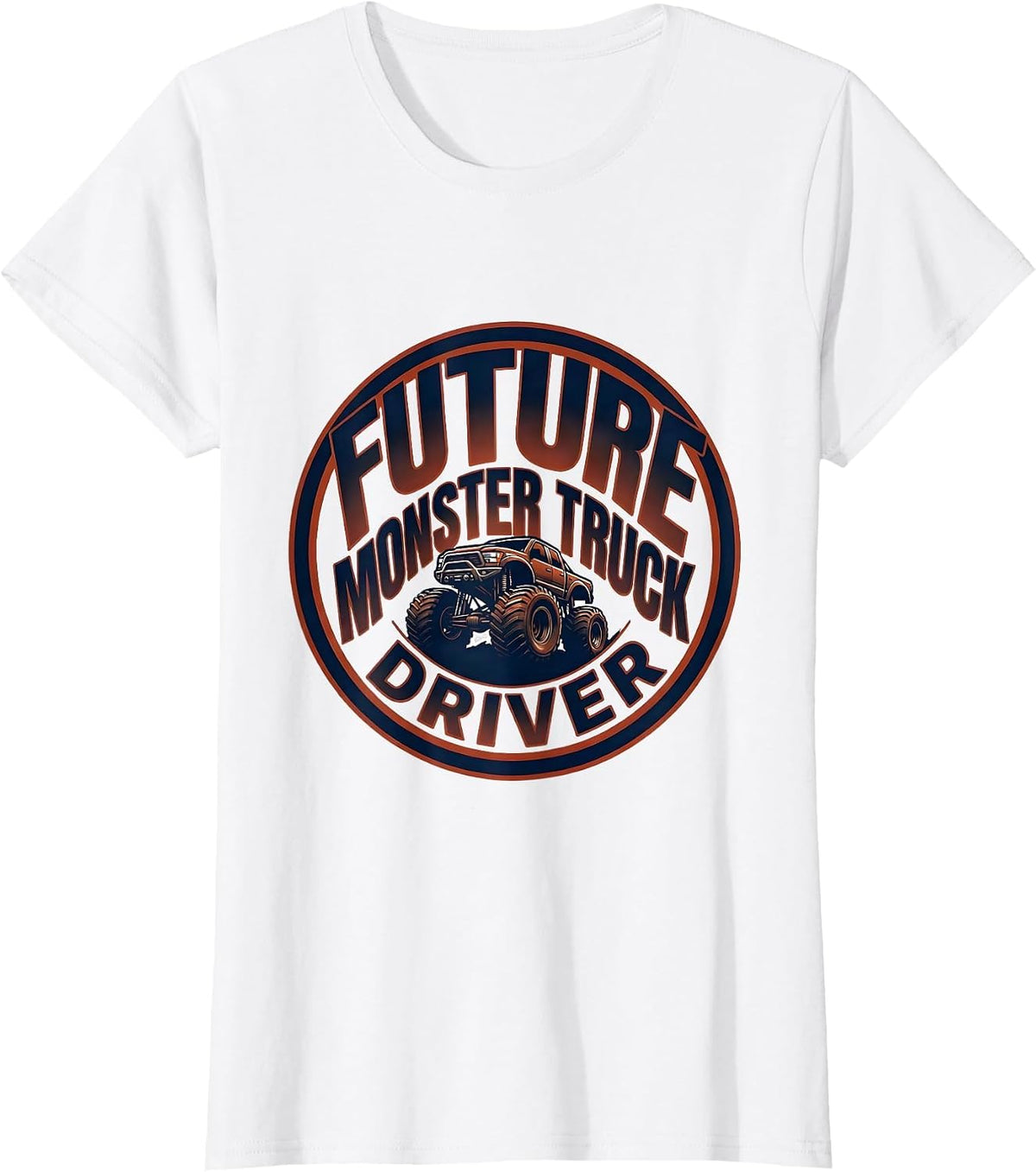 Future Monster Truck Driver Patriotic USA Flag Off-Road T-Shirt - White