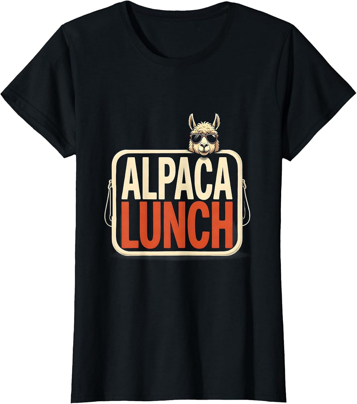 Women's Alpaca Lunch Funny Alpaca Sunglasses Animal Humor Gift T-Shirt - Black