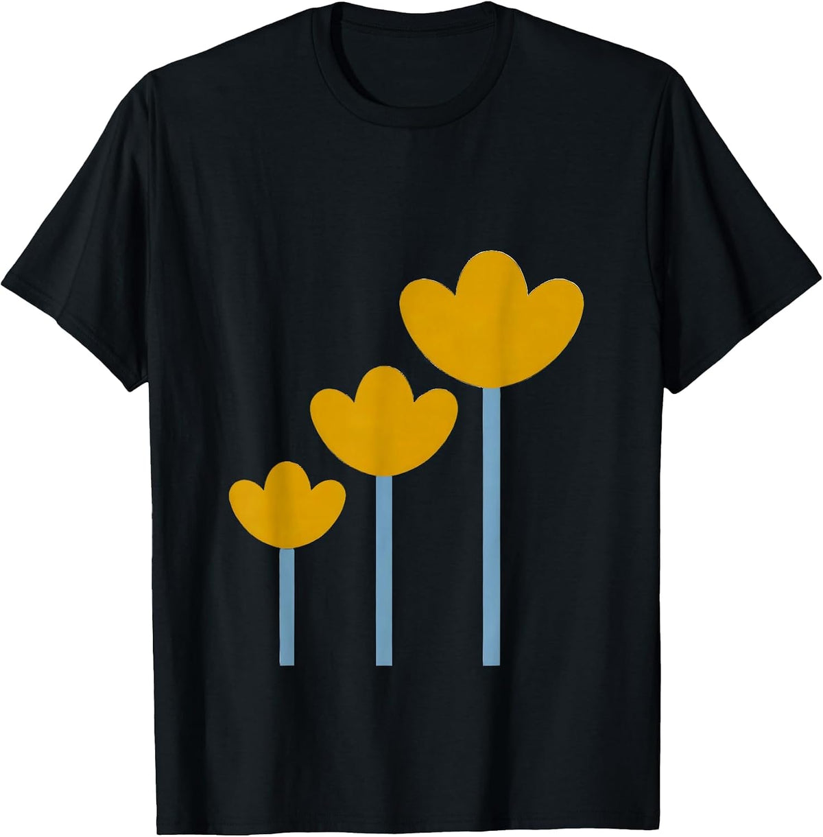 Men's Down Syndrome Awareness Blooming Flowers Design T-Shirt - Black