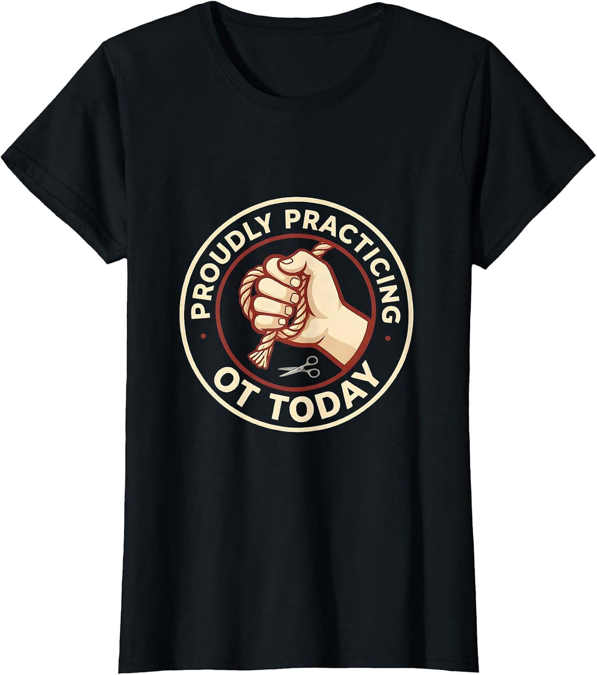 Proudly Practicing OT Today Funny Occupational Therapy T-Shirt - Black