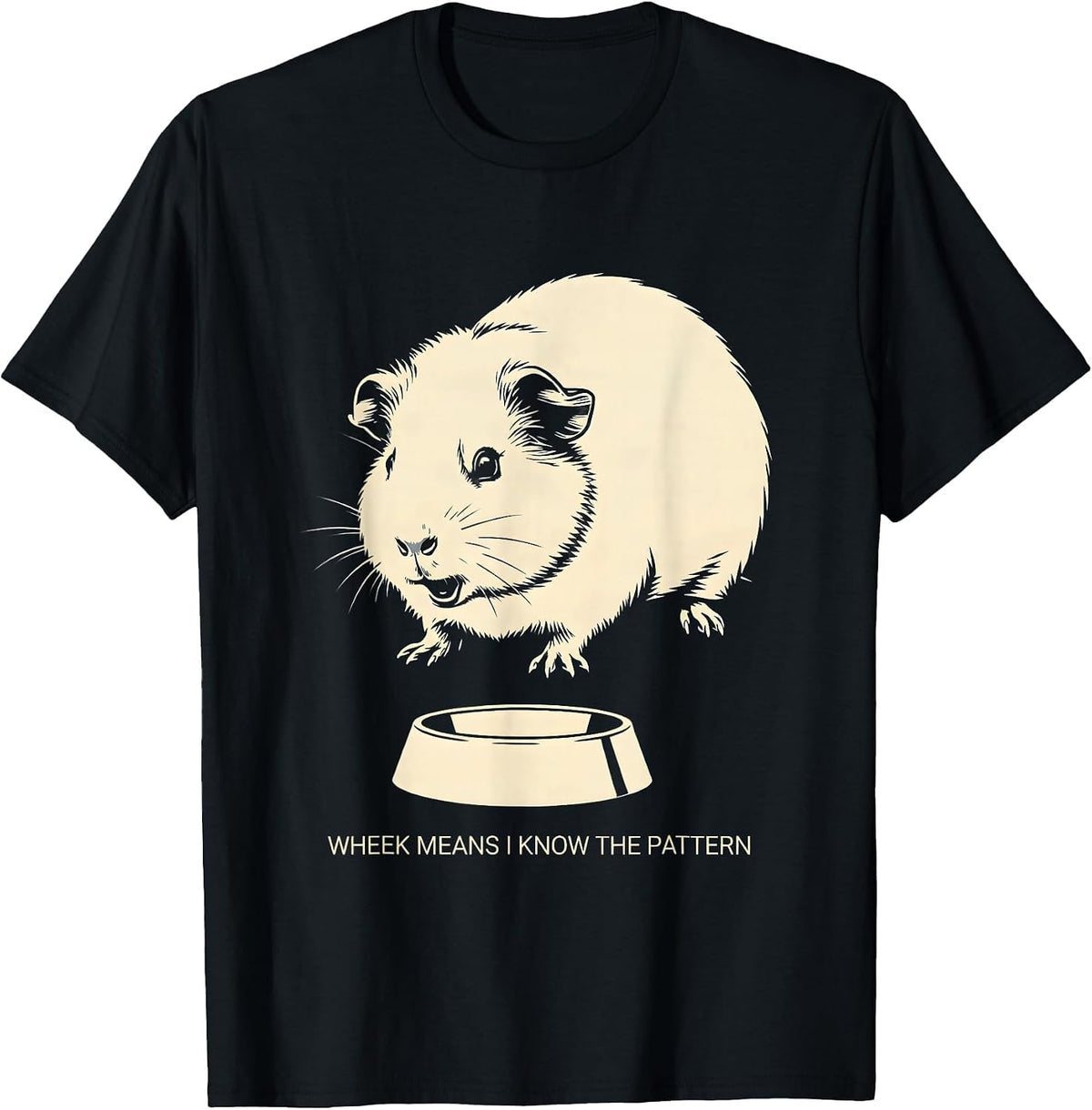 Men's Wheek Means I Know The Pattern Funny Guinea Pig Lover Pet T-Shirt - Black