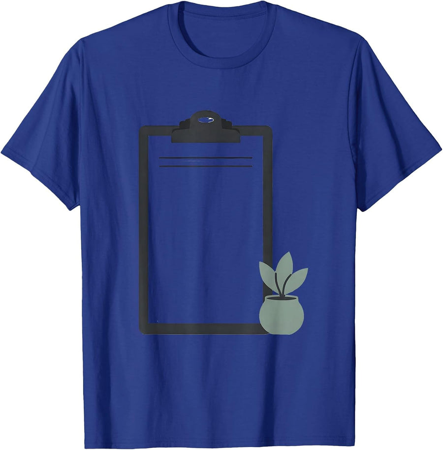 Blank Clipboard Minimalist Mental Health Counselor Gift T-Shirt - Royal Blue