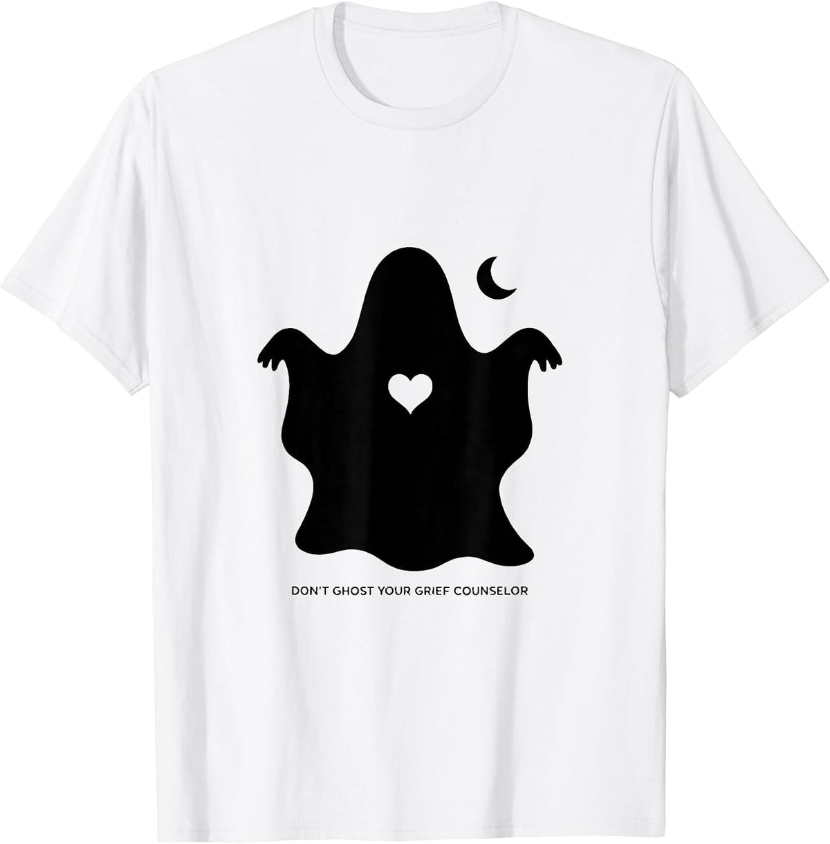 Men's Don't Ghost Your Grief Counselor Mental Health Halloween T-Shirt - White