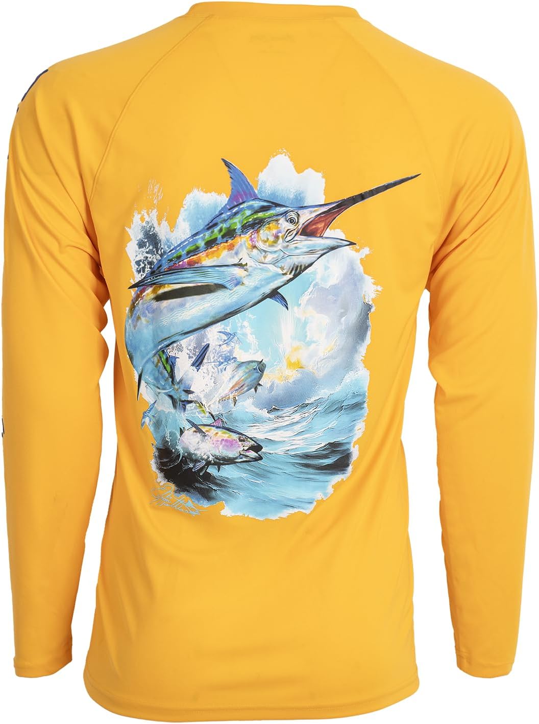 Bimini Bay Outfitters Hook M’ Performance Long Sleeve Fishing Shirt with with UPF Protection, Marlin - As Pictured