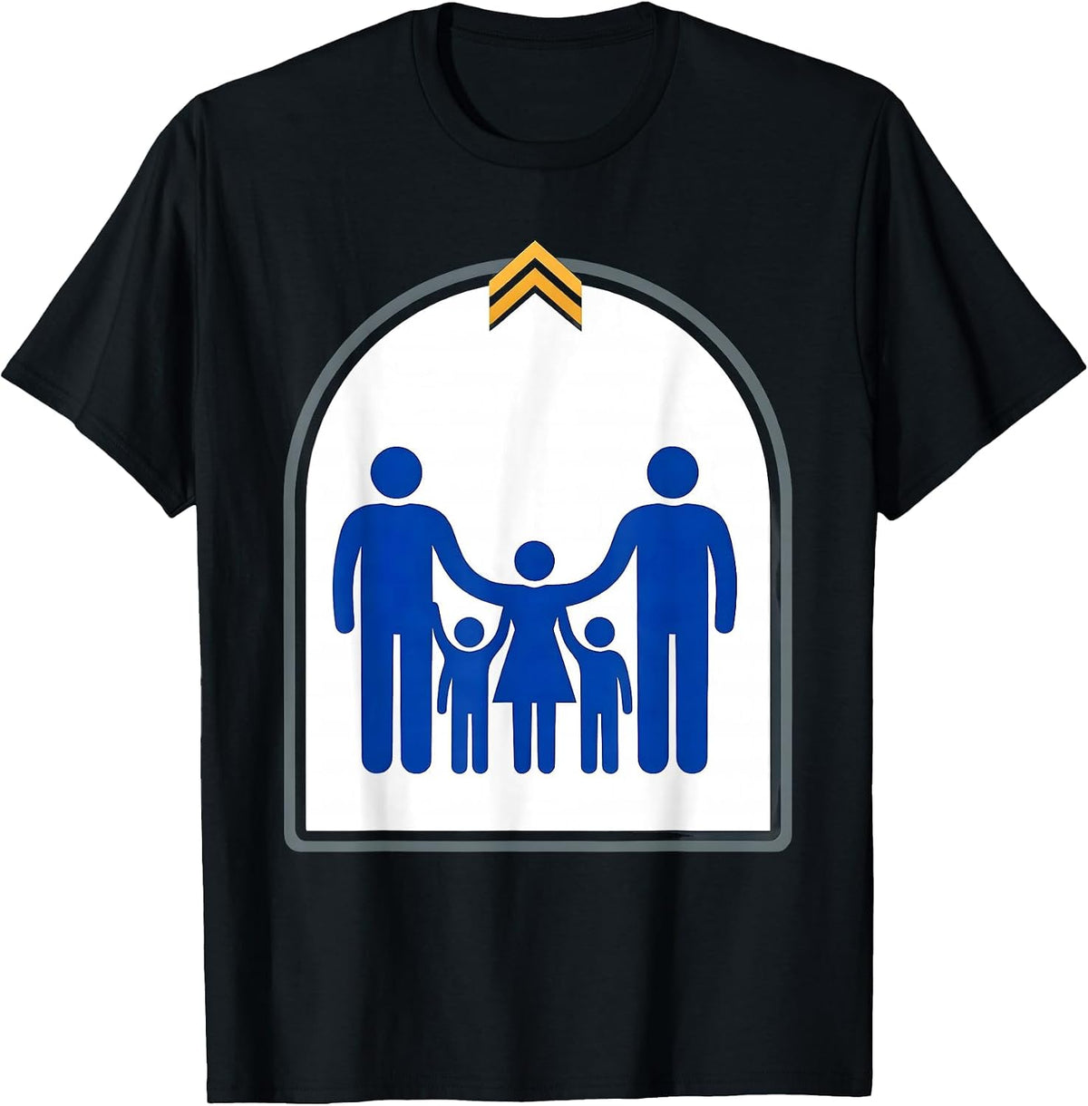 Men's Linked Family Silhouettes Down Syndrome Awareness Support T-Shirt - Black