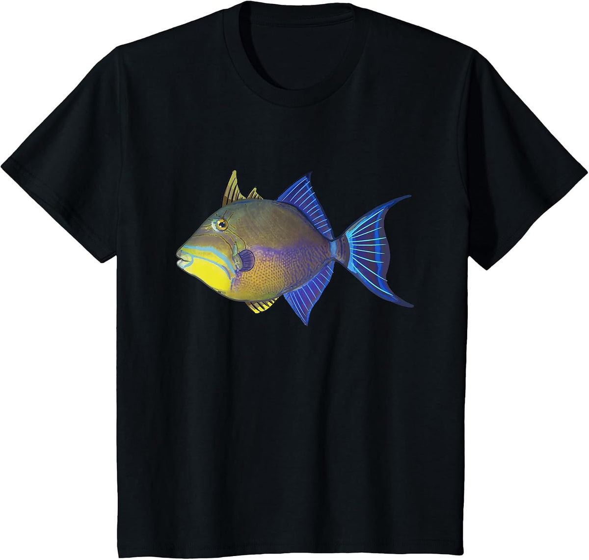 Queen Triggerfish Shirt | Triggerfish Fishing T-Shirt T-Shirt - Black