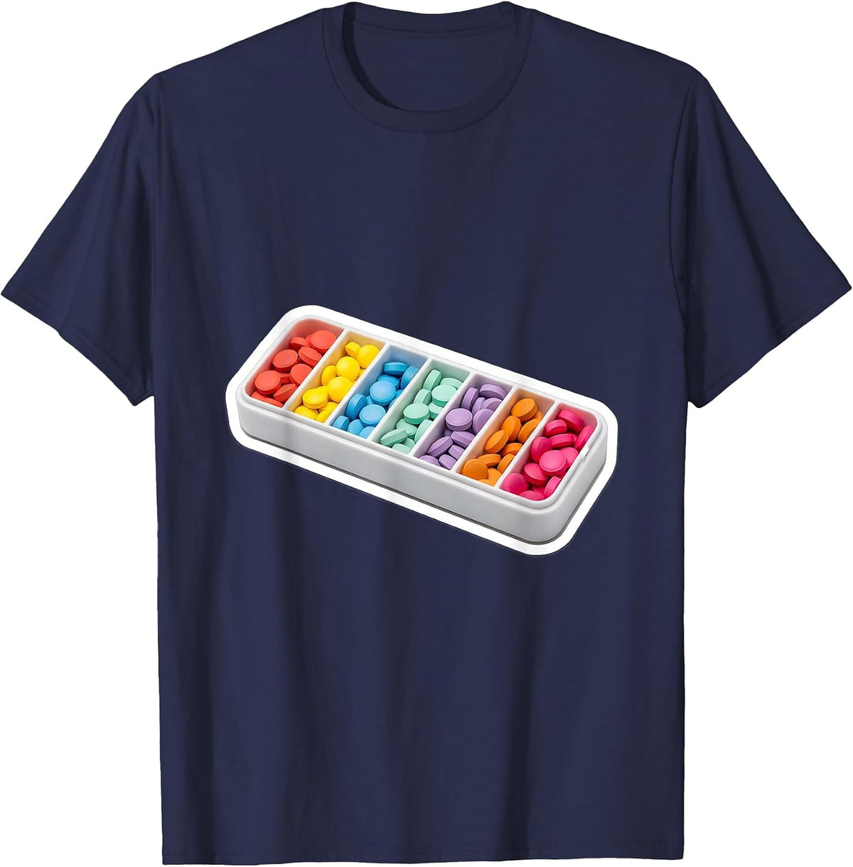 Men's Occupational Therapy Pill Organizer Graphic T-Shirt - Navy Blue