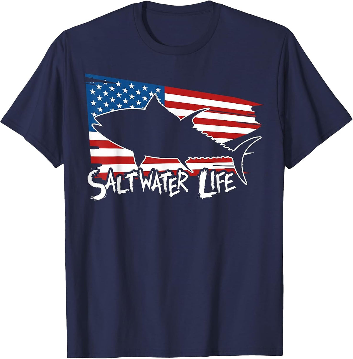 Saltwater Life T-Shirt - Fishing Shirts T-Shirt - Navy Blue