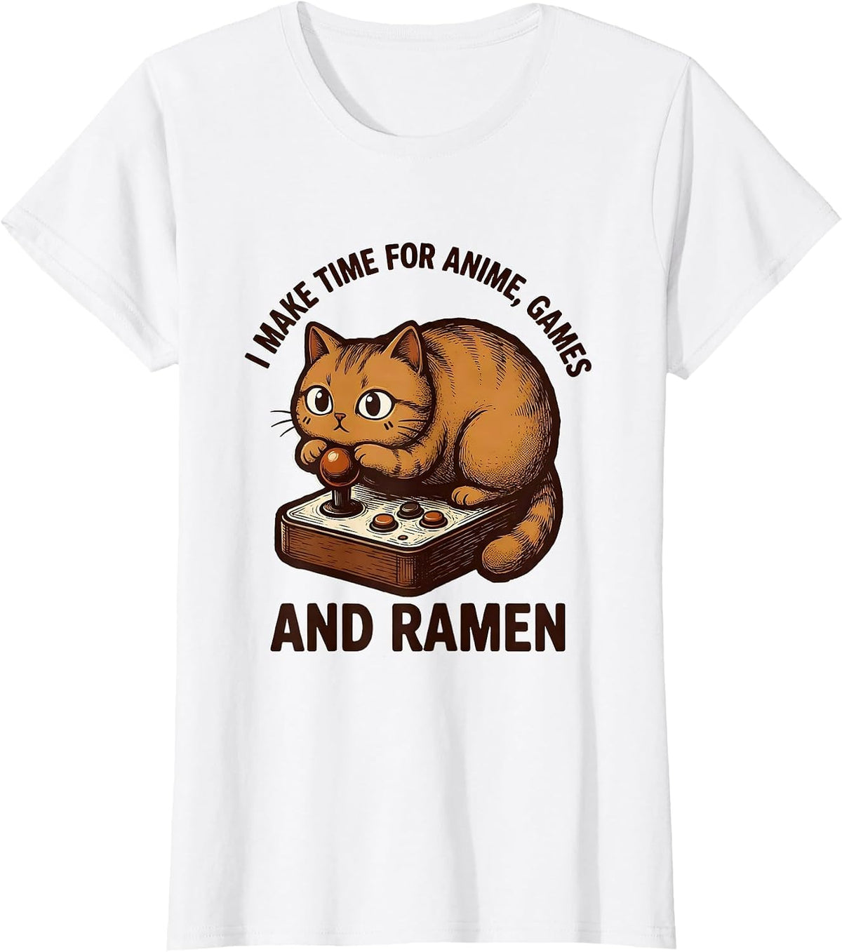 I Make Time For Anime, Games And Ramen Kawaii Cat Gamer T-Shirt - White