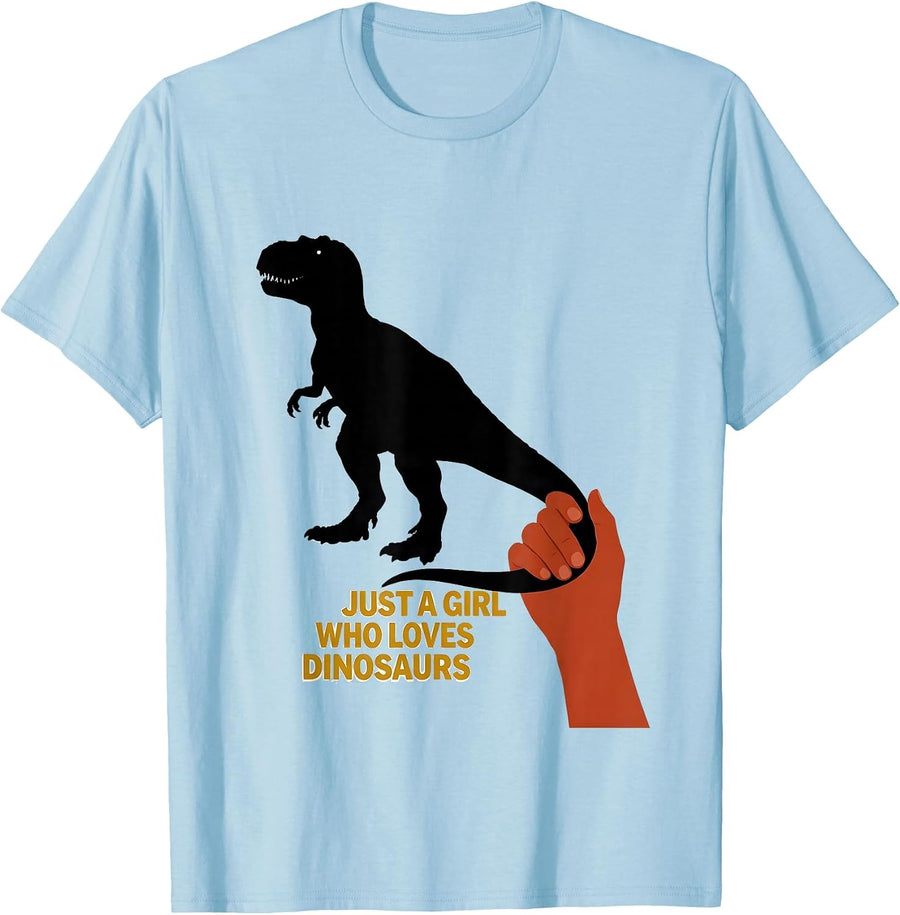 Men's Just A Girl Who Loves Dinosaurs Funny Dino Lover Gift T-Shirt - Baby Blue