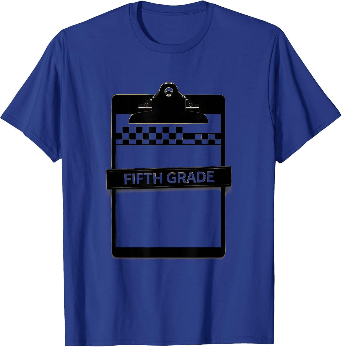 Fifth Grade Retro Checkered Back To School Teacher Girl Kids T-Shirt - Royal Blue