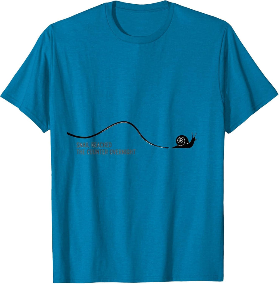 Snail Reached The Counter Overnight Funny Small Animal Lover T-Shirt - Sapphire Blue