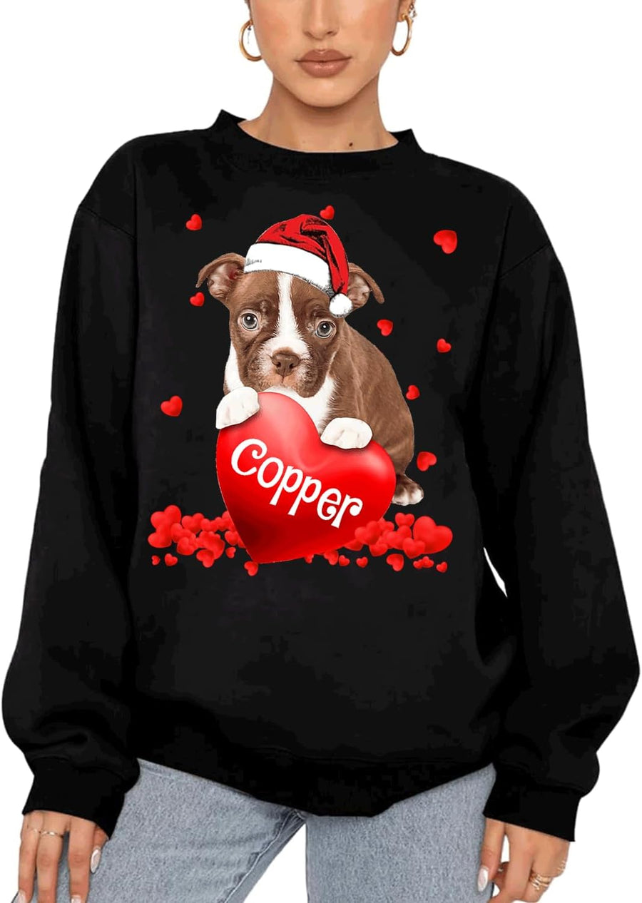 Personalized Rhodesian Ridgeback Dog Hold Red Heart Shirt - Dog Sweatshirt for Women, Valentine's Day Gifts for Dog Mom, Dog