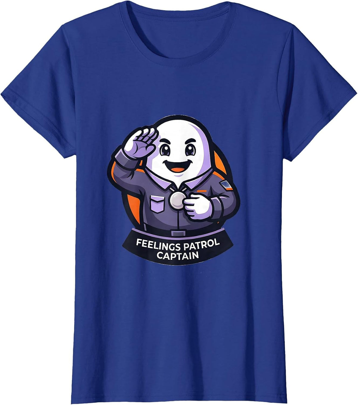 Women's Feelings Patrol Captain Halloween Mental Health Counselor T-Shirt - Royal Blue