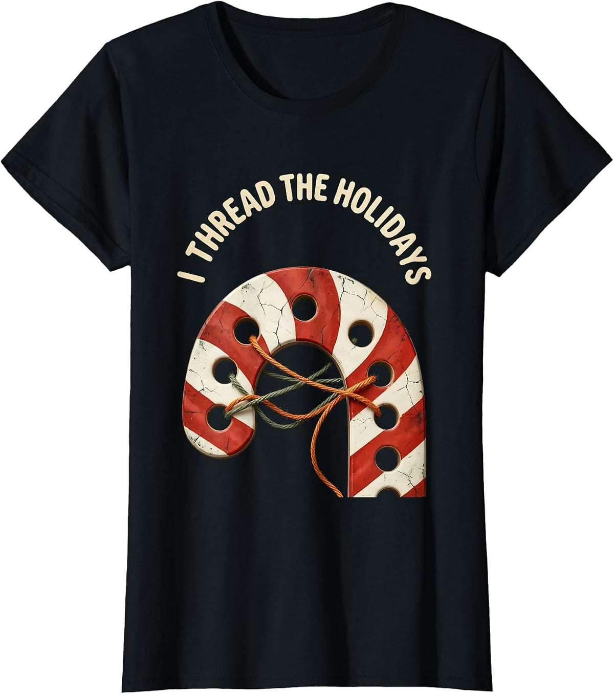I Thread The Holidays Boho Occupational Therapist Christmas T-Shirt - Black