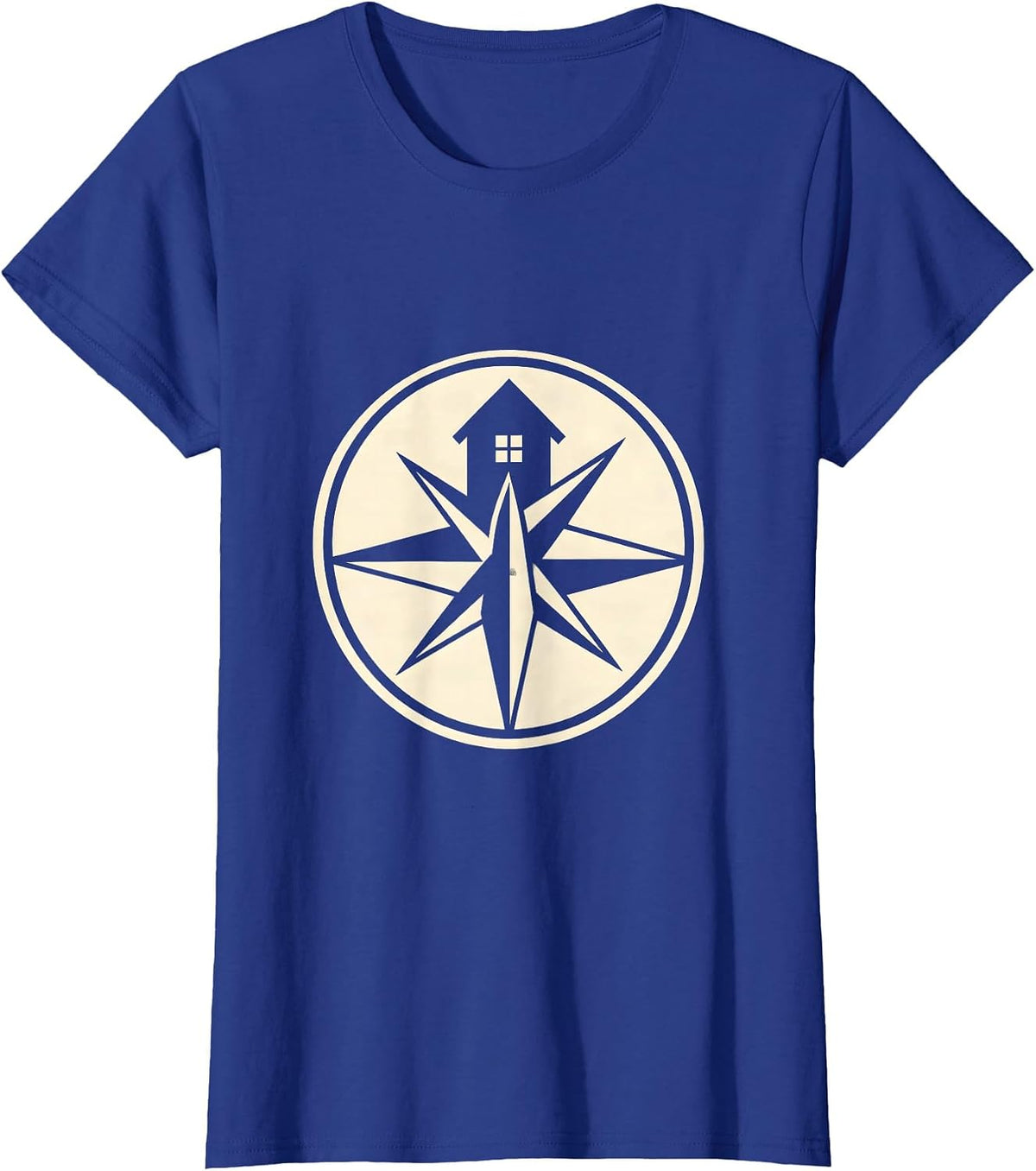 Women's Sped Teacher Compass Schoolhouse Graphic T-Shirt - Royal Blue