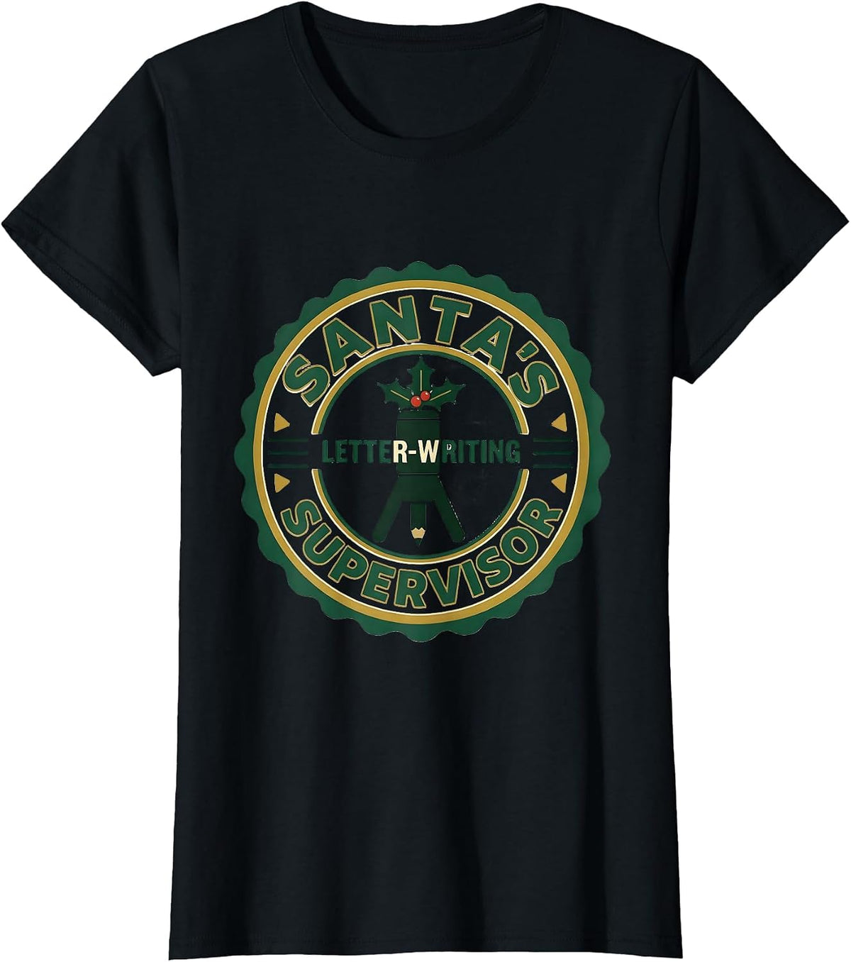 Santa's Letter-Writing Supervisor Occupational Therapy T-Shirt - Black