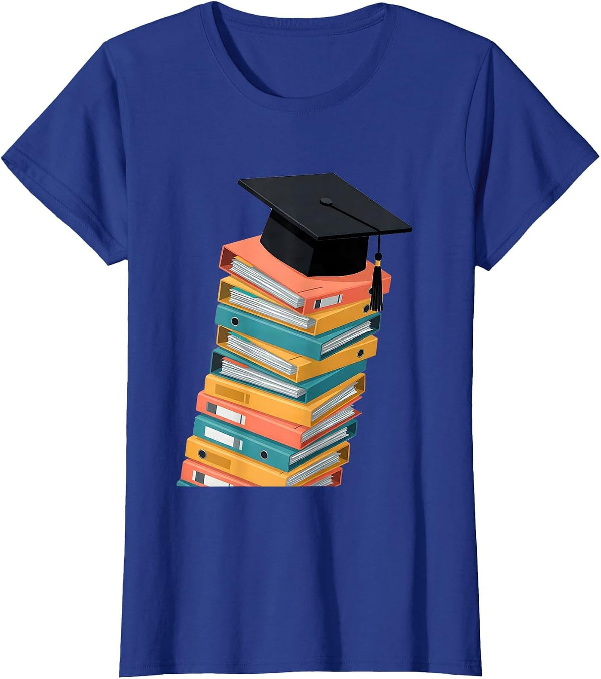 Women's Sped Teacher Graduation Cap IEP Stack Gift T-Shirt - Royal Blue