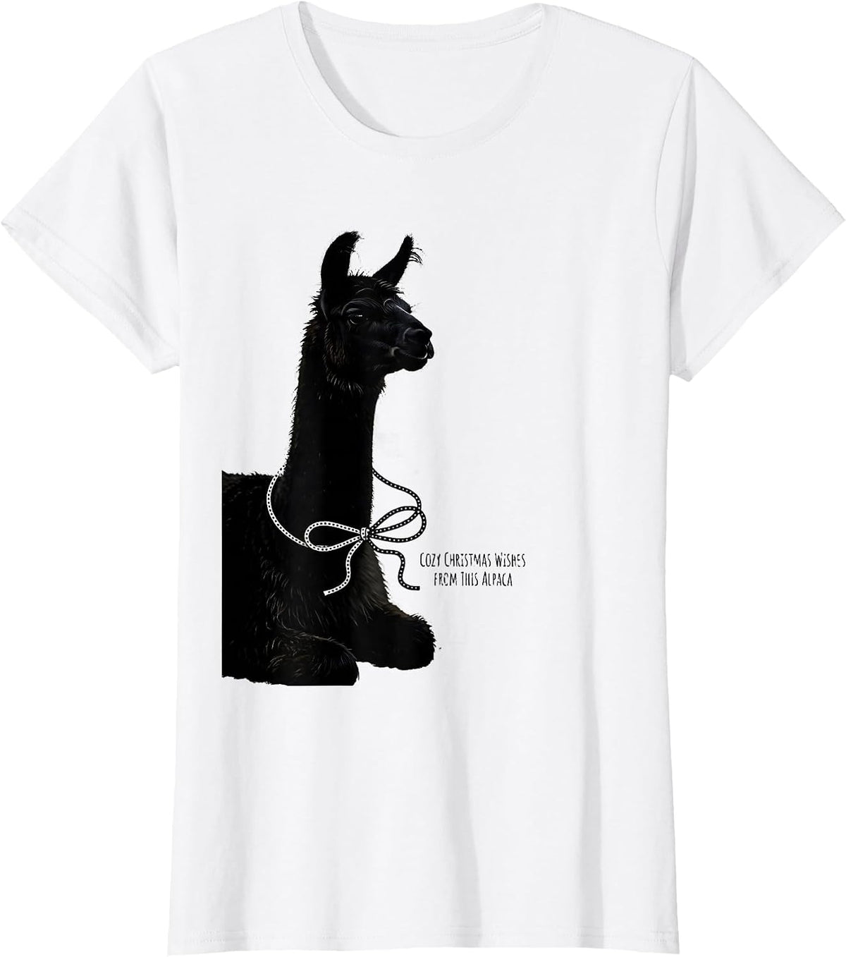 Cozy Christmas Wishes From This Alpaca Funny Alpaca Lover T-Shirt - White