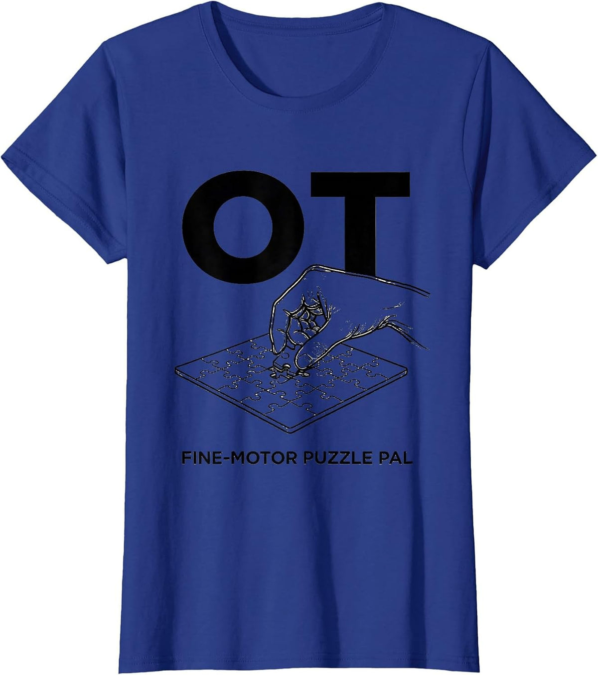 Women's OT Fine-Motor Puzzle Pal Occupational Therapy OT Assistant T-Shirt - Royal Blue