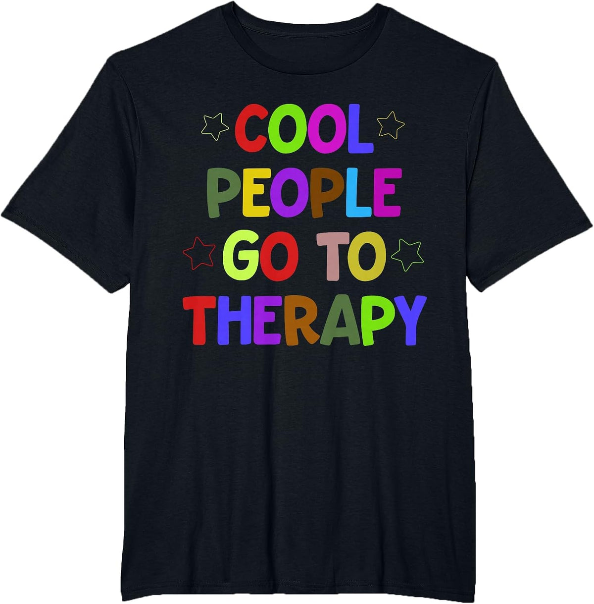 Therapy is Cool Inspirational Mental Health Therapist T-Shirt - Black