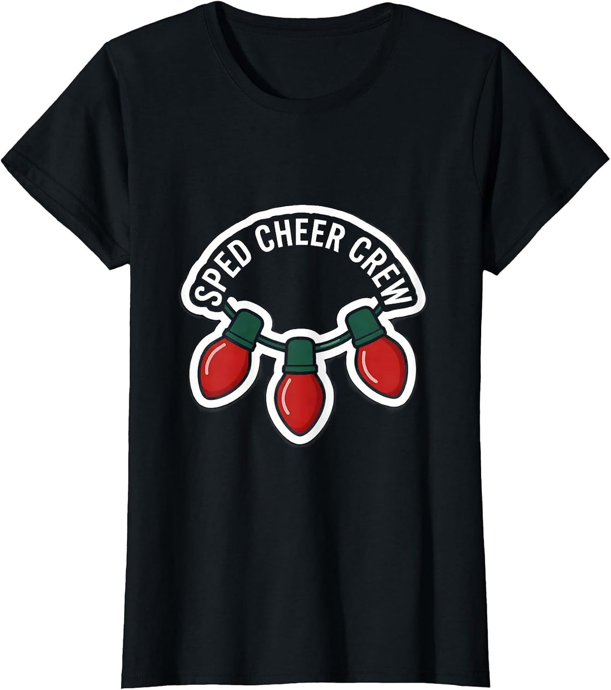 SPED Cheer Crew Holiday Special Education Teacher Christmas T-Shirt - Black