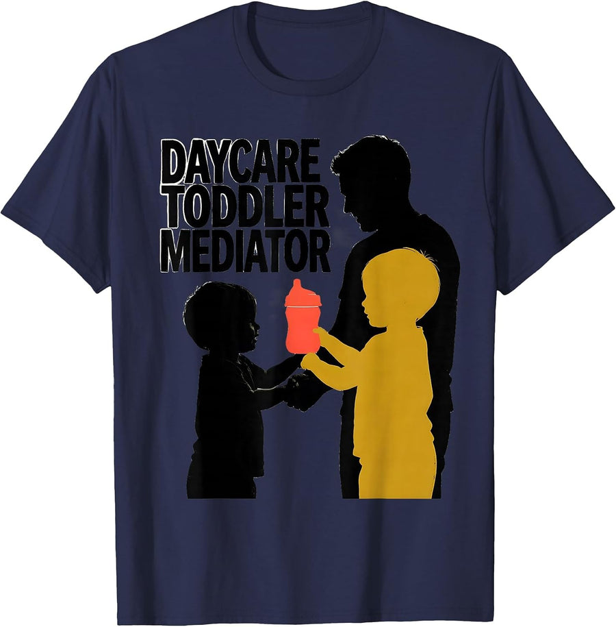 Daycare Toddler Mediator Funny Childcare Provider Toddler T-Shirt - Navy Blue