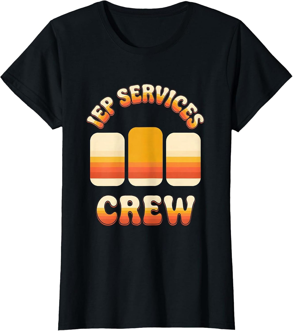 IEP Services Crew Retro Special Education Teacher Squad T-Shirt - Black