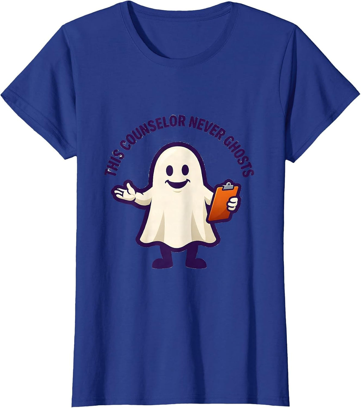 Women's This Counselor Never Ghosts Funny Mental Health Awareness T-Shirt - Royal Blue