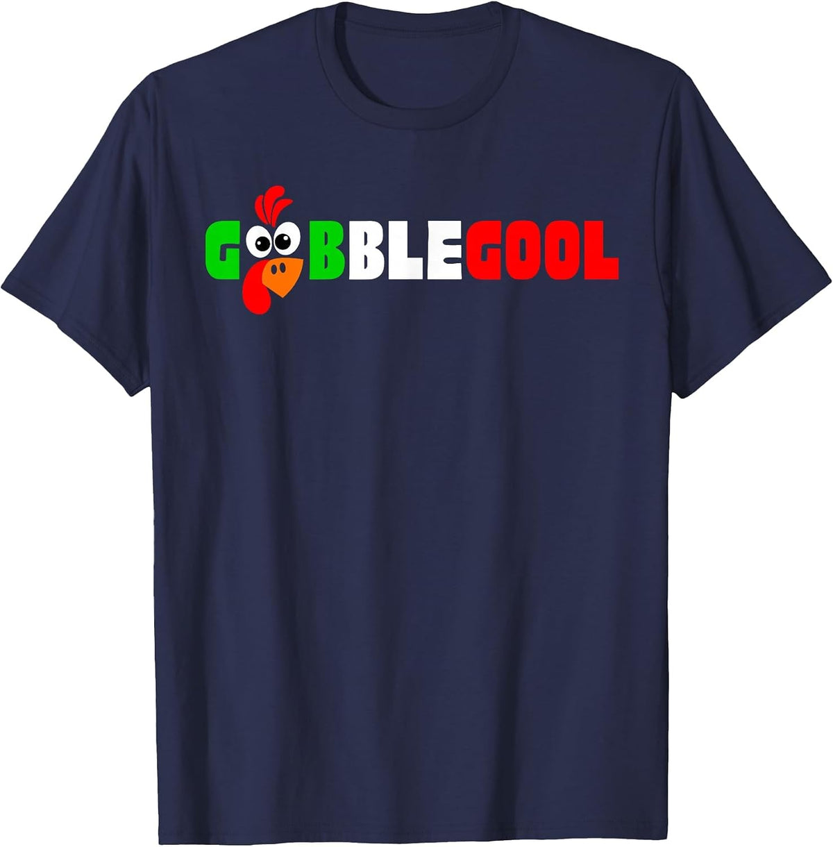 Retro Gobblegool Turkey Day Thanksgiving Parody Men Women T-Shirt - Navy Blue