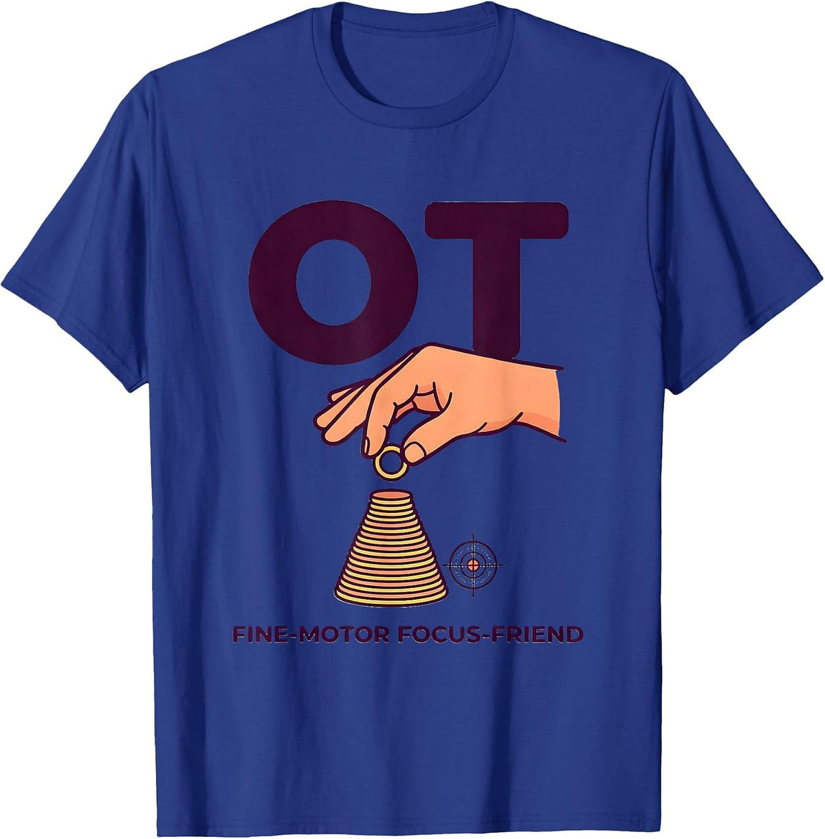 Men's OT Fine-Motor Focus-Friend Occupational Therapy Back T-Shirt - Royal Blue