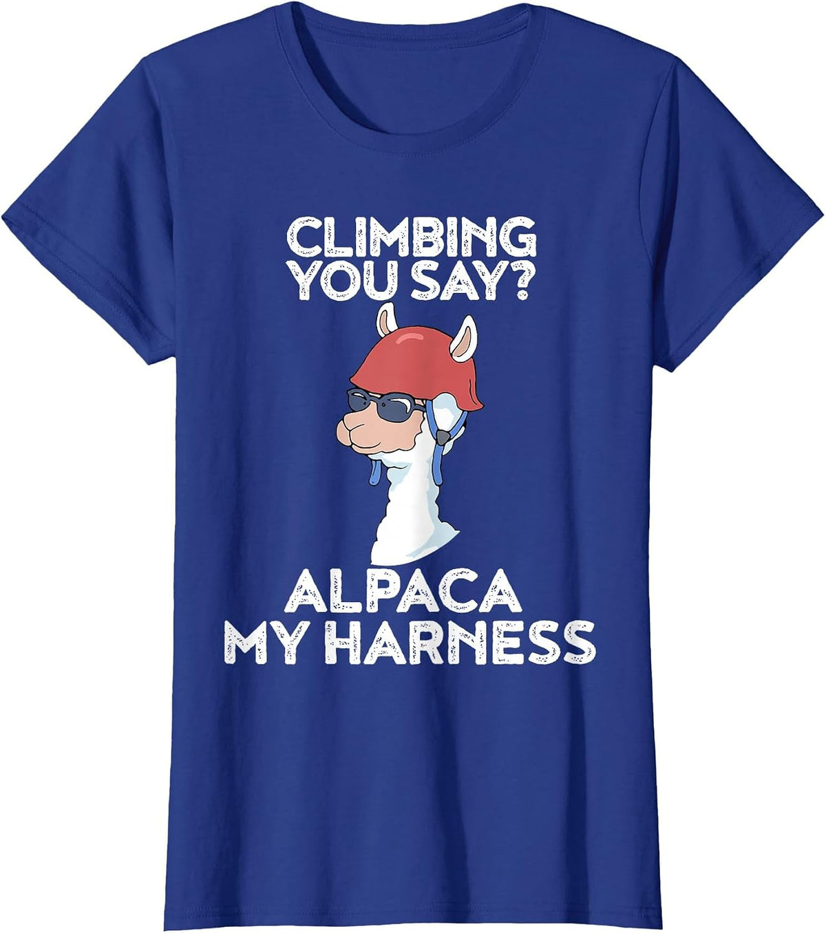 Funny Climbing Shirt Cute Alpaca Rock Climber Tee T-Shirt - Royal Blue