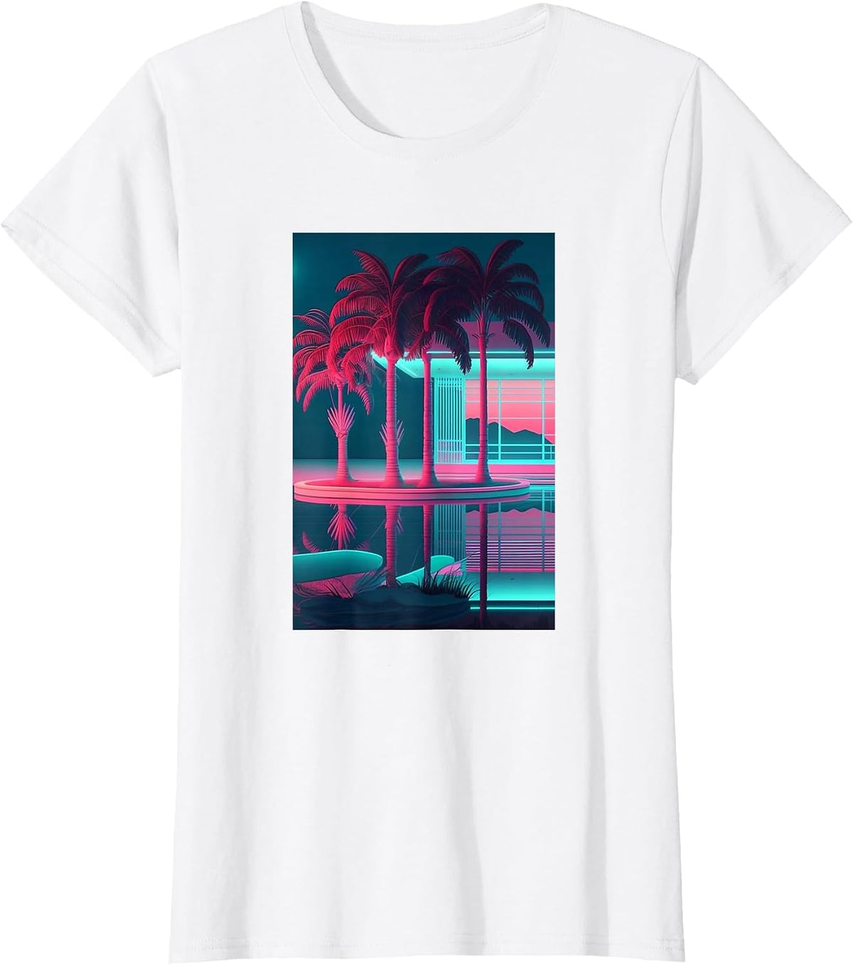 Vaporwave Aesthetic - Trippy Tropical Vapor Wave T-Shirt - White
