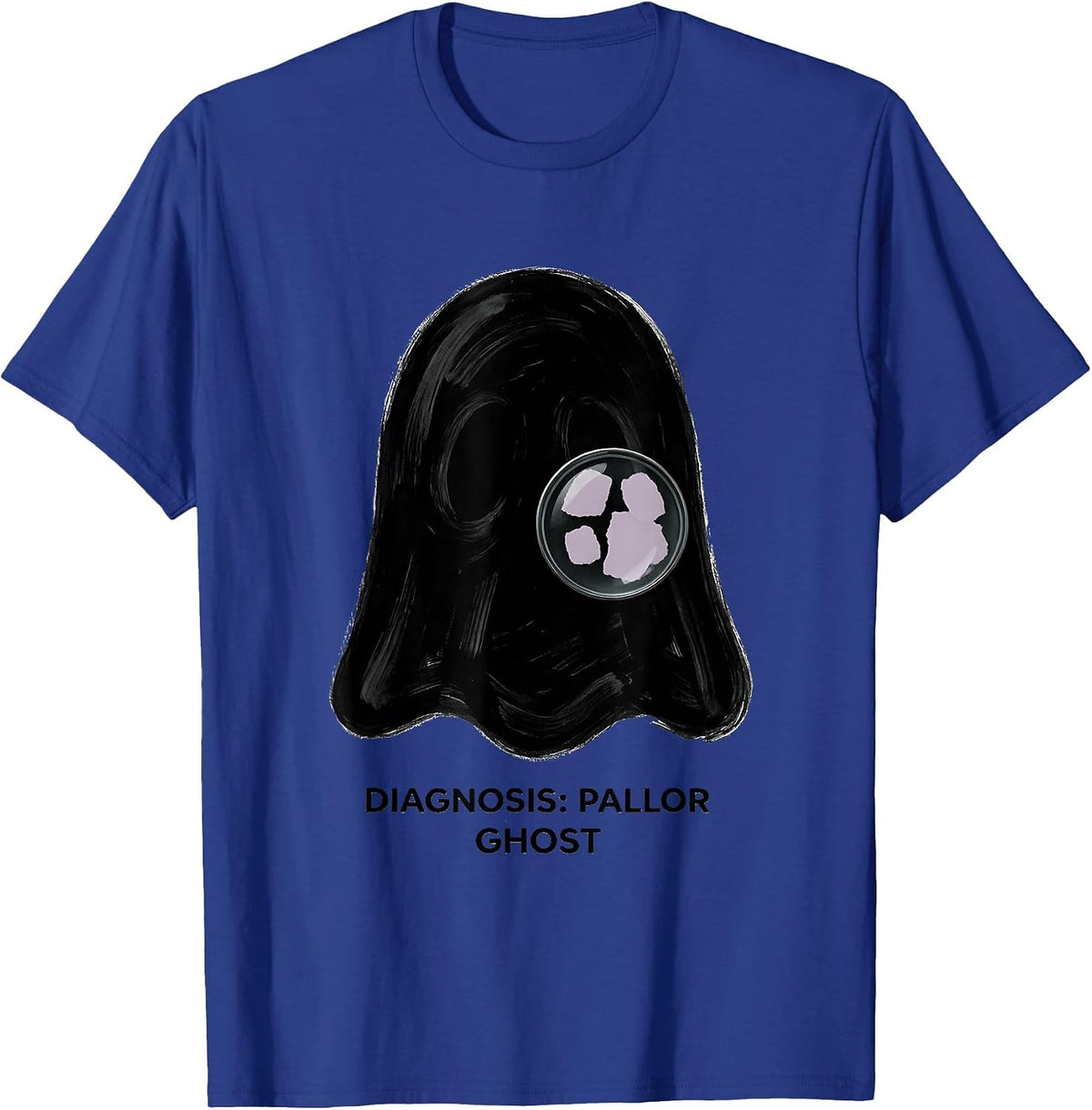 Diagnosis: Pallor, Ghost Funny Dermatology Halloween T-Shirt - Royal Blue