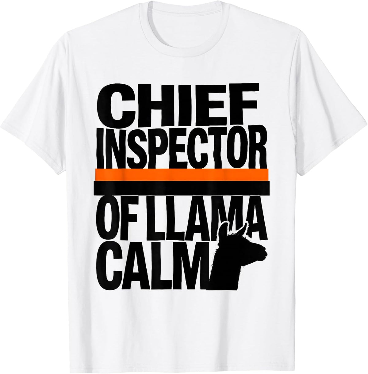 Men's Chief Inspector Of Llama Calm Funny Alpaca Animal Lover T-Shirt - White